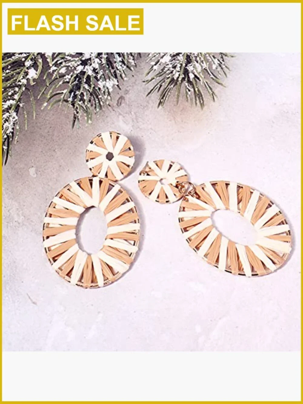 Handmade Raffia Drop Earrings, Boho Statement Jewelry, Zinc Post Setting